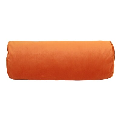 #ad Levinsohn Textile 7 x 18. Edie Home Velvet Neckroll Decorative Pillow Tigerlily $10.71