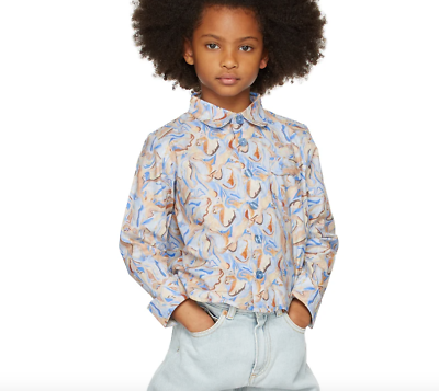 #ad HELMSTEDT SSENSE Exclusive Kids Blue Talvi Shirt in Abstract Pinguine Sz 5 Yrs $17.46