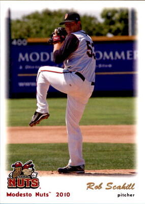 #ad 2010 Modesto Nuts Grandstand #22 Rob Scahill Peoria Illinois IL Baseball Card $12.99