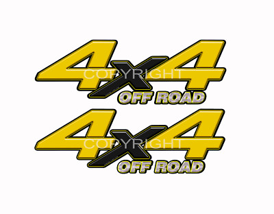 #ad 4X4 OFFROAD Yellow Black Decals Truck Graphic Laminated Stickers 2pack KM096ORBX $13.99