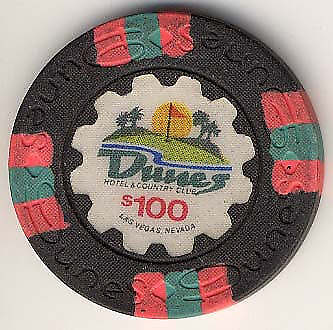 #ad Dunes Casino Las Vegas Nevada $100 Chip circulated 1989 $17.99