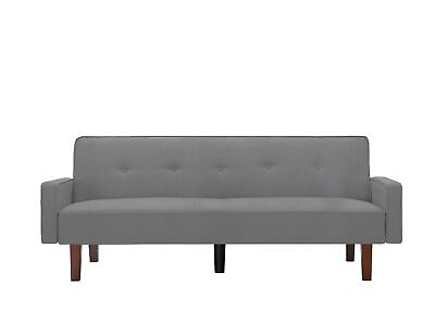 #ad Light Grey Sofa Bed Modern Linen Sofa Convertible Sleeper Sofa with Arms $378.06