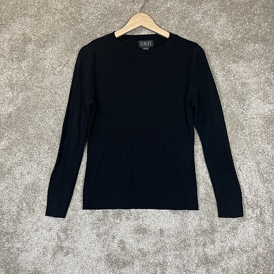 #ad Finity Shirt Womens Medium Black Long Sleeve Pullover Stretch Rayon Nylon 3978 $7.99