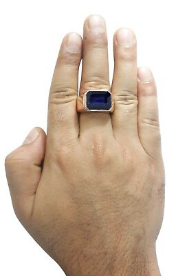 #ad Delicate Blue Emerald Cut Cubic Zirconia Women#x27;s Jewelry Party Wear Ring In 925 $365.00