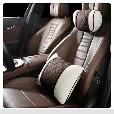 #ad Luxury Car Pillow Set Seat Neck Cushion Waist Lumbar Support Travel Pillows $79.98