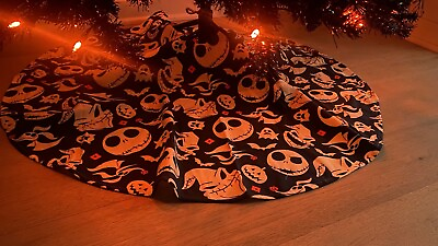 #ad Nightmare before Christmas Jack Skellington Halloween Christmas tree skirt 36” $20.00