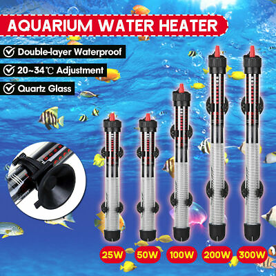 #ad 25 300W Submersible Aquarium Auto Heater Fish Tank Thermostat Heating Adjustable $15.99