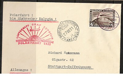 #ad Germany #C42 Extra Fine Used On Graf Zeppelin Cover **With Certificate** $699.00