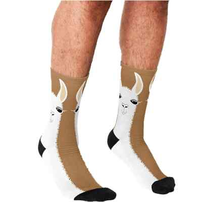 #ad Alpaca Llama Animal Cute Crew Socks Print Men Women Gag Gift $15.49
