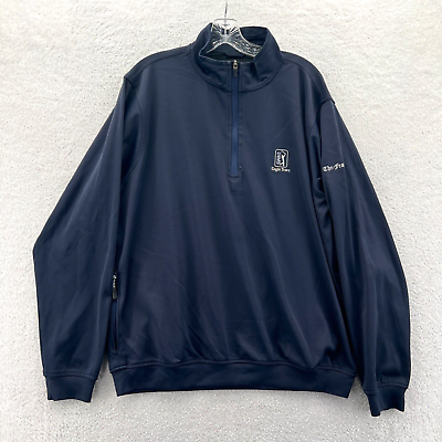 #ad Golf Jacket Large Mens Blue Long Sleeve 1 4 Zip Athletic PGA Eagle Trace Course $22.16