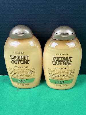 #ad 2 OGX Anti Hair Fall Coconut Caffeine Shampoo with Coffee Extract 13 Oz Each $23.38
