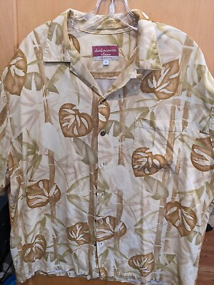#ad Island moments by emme XL Short Sleeve Button Front Floral Hawaiian Aloha Mens $22.80