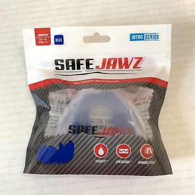 #ad Safe Jawz Mouthguard Intro Series Fluid Fit Remodel Tech Blue JUNIOR Age 11 $14.99