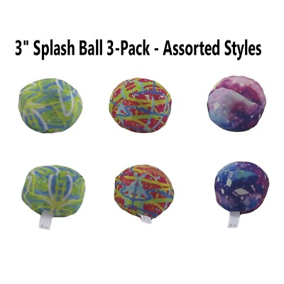 #ad 3quot; Splash Ball Very Soft Material amp; Colorful Designs Assorted Styles 3 Pack $18.95