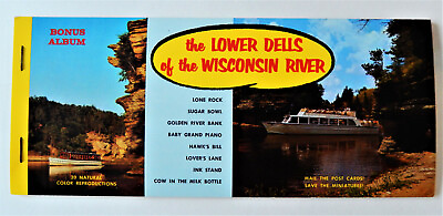 #ad Wisconsin Dells 10 postcard post card booklet w miniature pictures $9.99