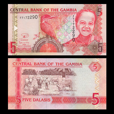 #ad Gambia 5 Dalasis ND 2013 P 25c UNC $0.99