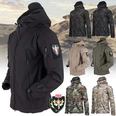 #ad Mens Jacket Winter Warm Waterproof Hooded Combat Outdoor Tactical Coat Tops $32.99