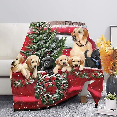 #ad Dog Print Sofa Christmas Blanket Fashion Cartoon Print Christmas Throw Blanket AU $91.54
