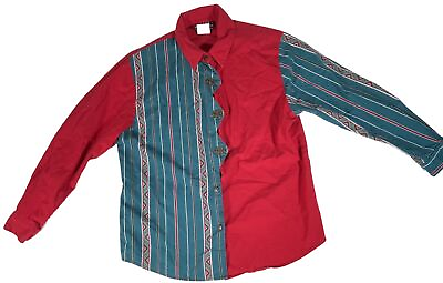 #ad VINTAGE Western Button Up Women#x27;s Size Medium Ozark Mountain Jean Company Shirt $8.00