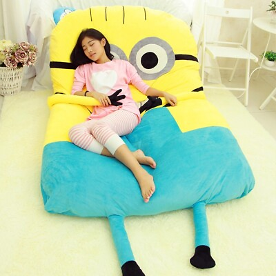 #ad Miniions Huge Cartoon Bed Bean Bag Floor Bed Lazy Sofa Mattres 78*63inch $177.30