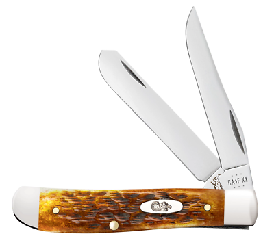 #ad Case xx Knives Mini Trapper Jig Harvest Orange Bone 66691 Pocket Knife Stainless $64.99