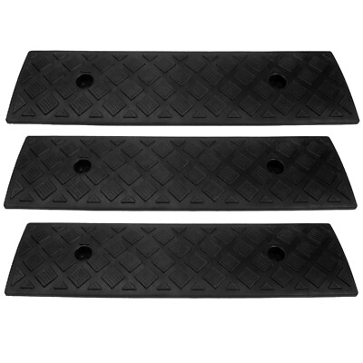 #ad 3PCS Loading Rubber Curb Ramp Driveway Ramps Heavy Duty Weight Ramp Kerb Ramps $28.99