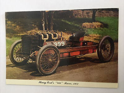 #ad Henry Ford’s 999 Racer 1902 Museum Dearborn Michigan Postcard $3.99