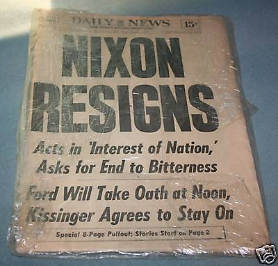 #ad New York Daily News NIXON RESIGNS Newspaper Aug 9 1974 $39.99