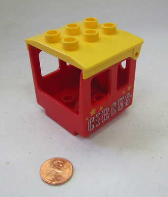 #ad Lego Duplo RED CIRCUS TRAIN ENGINEER#x27;S CAB Specialty Block Part Cockpit Stars $2.77