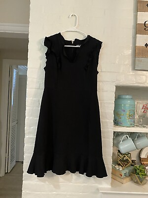 #ad NWOT KARL LAGERFELD Paris LBD with Ruffle Detail Chic Size 6 $35.00