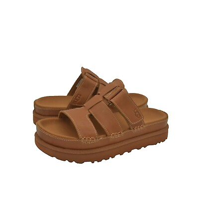 #ad Women#x27;s Shoes UGG GOLDENSTAR SLIDE Leather Sandals 1154652 TAN $110.00