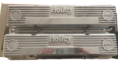 #ad NOS Holley 241 47 Vintage Series GM Chevrolet Cast Aluminum Valve Covers Tall $150.00