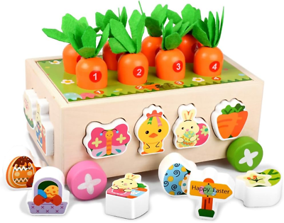 #ad Easter Toddlers Montessori Wooden Educational Toys for Baby Boys Girls Age 1 2 3 $30.33
