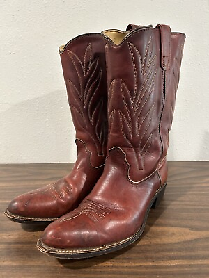 #ad Vintage Burgundy Cowboy Western Boots Mens Size 12 D Sears Roebuck ? Gentry $69.99