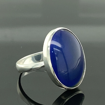 #ad Silver Oval Sense Stone Ring Handmade Ring Color Changing Ring Color by Te $55.00