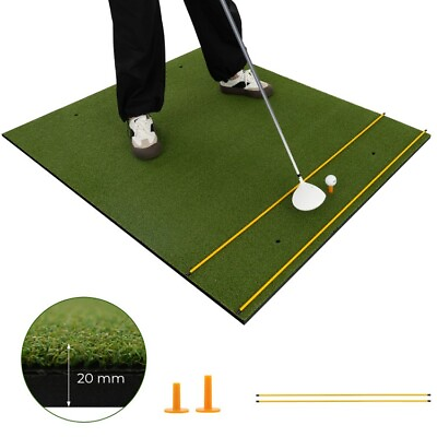 #ad 5#x27; x 4 ft Golf Hitting Mat Artificial Turf In Outdoor Practice W 2 Rubber Tees $76.96