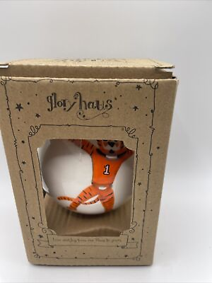 #ad Glory Haus CLEMSON TIGERS HandPainted Mascot Christmas Ornament New In Box $17.00