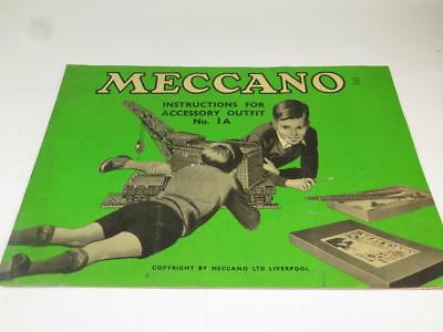 #ad VINTAGE MECCANO INSTRUCTION MANUAL For Accessory Outfit No.1A 1950s $14.95