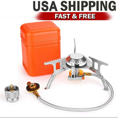 #ad 3700W Camping Gas Stove with Piezo Ignition 1 LB Propane Tank Adapter $17.99