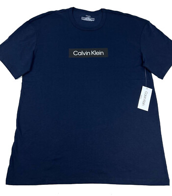#ad New Men#x27;s Calvin Klein CK Short Sleeve Classic Fit T Shirt Blue Choose U Size $18.49