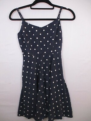 #ad Old Navy Small V Neck Spaghetti Strap Lined Polka Dotted Short Dress $6.29