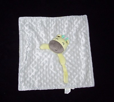 #ad Forever Baby Giraffe Blanket Grey Yellow Minky Dot Paci Holder Security Lovey $15.95