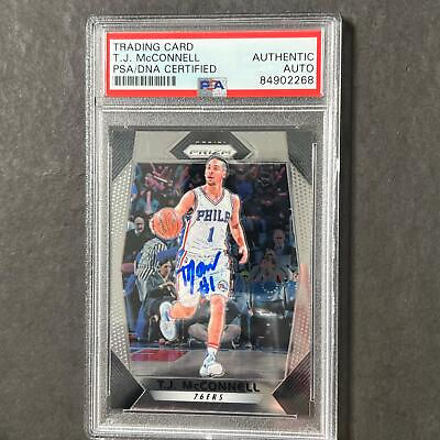 #ad 2017 18 Panini Prizm #5 TJ McConnell Signed Card AUTO PSA Slabbed 76ers $59.99