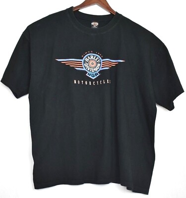 #ad Harley Davidson Motorcycles T Shirt XXL Big Twin Aruba Live to Rider Black $18.88