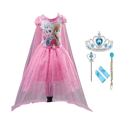 #ad Toddler Princess Elsa Anna Frozen Role Cosplay Dress up Costume Dress for Girls $26.99