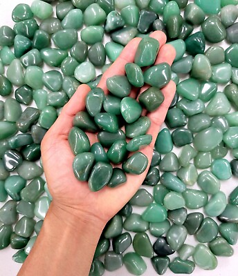 #ad Bulk Tumbled Green Aventurine Crystals 1 2 inch to 1 inch Natural Healing Stones $7.95