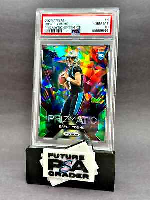 #ad Bryce Young PSA 10 RC 2023 Prizm Green Ice Prizmatic Panthers Number 1 Pick Bama $95.00