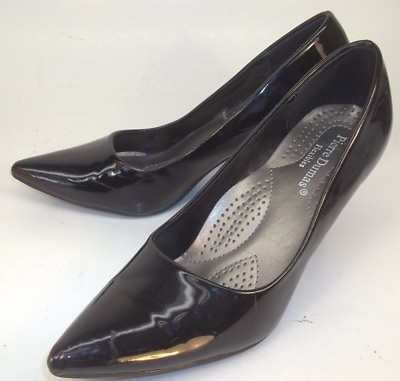 #ad Pierre Dumas Womens Shoes Heels Pumps Flexibles US 8 M Black patent Pointy 2345 $17.47