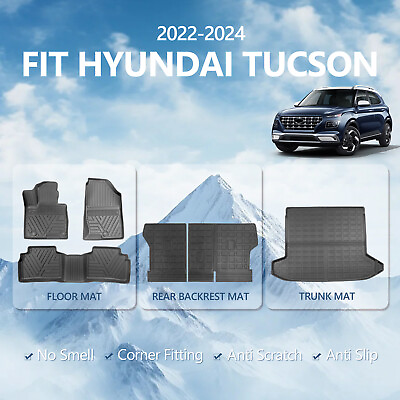 #ad Fit 2022 2024 Hyundai Tucson Floor Mats Backrest Mat Trunk Cargo Liners $109.99