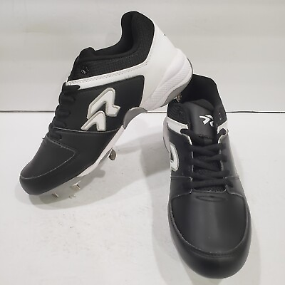#ad Ringor Womens Flite Metal Spike Softball Shoe Cleats US 9 8.5 Black White NEW $90.00